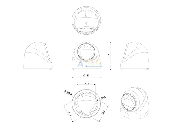 ATEC-I5D-107 IP-видеокамера, 5 Мп, белый